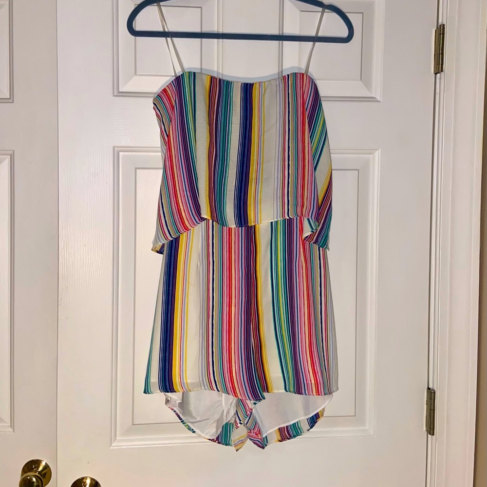Rainbow Stripes, Strapless Romper, never worn, NWT